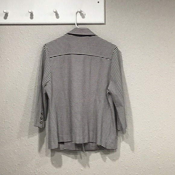 Cabi Life Jacket #823 Nautical Striped Blazer Gold Button 3/4 Sleeve Women's L - Picture 8 of 8